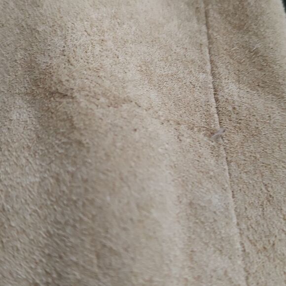 Ladies Izod tan color button down leather jacket Sz M - Picture 7 of 7